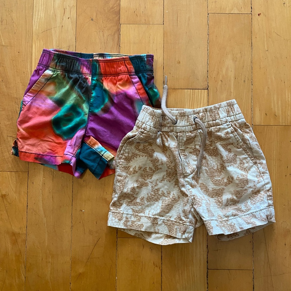 Two toddler boys bathing suit trunks